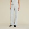 Trousers | LOIS Rosa R Linen Pinestripe High Rise Wide Leg Grey