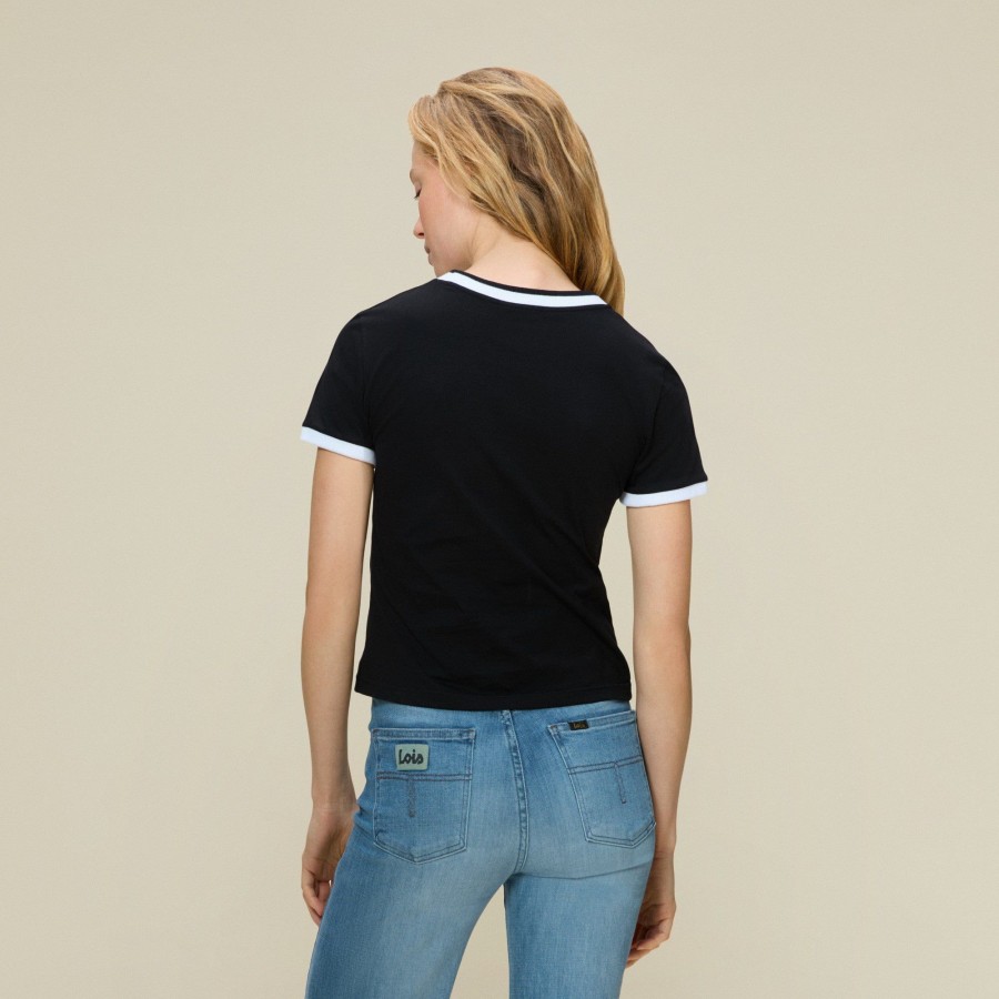 T-Shirts | LOIS Emma-Dr Embro Oval - Tee 99 Black