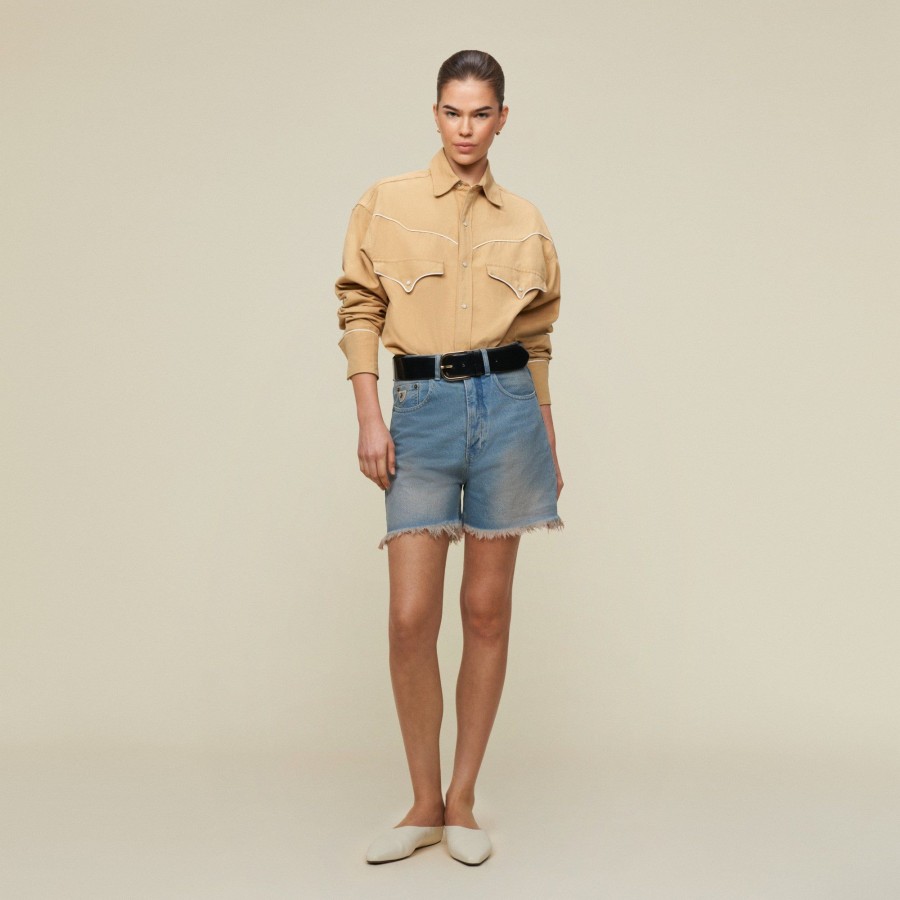 Jeans | LOIS Maya Short Oregon Clay - High Rise Short Light Blue