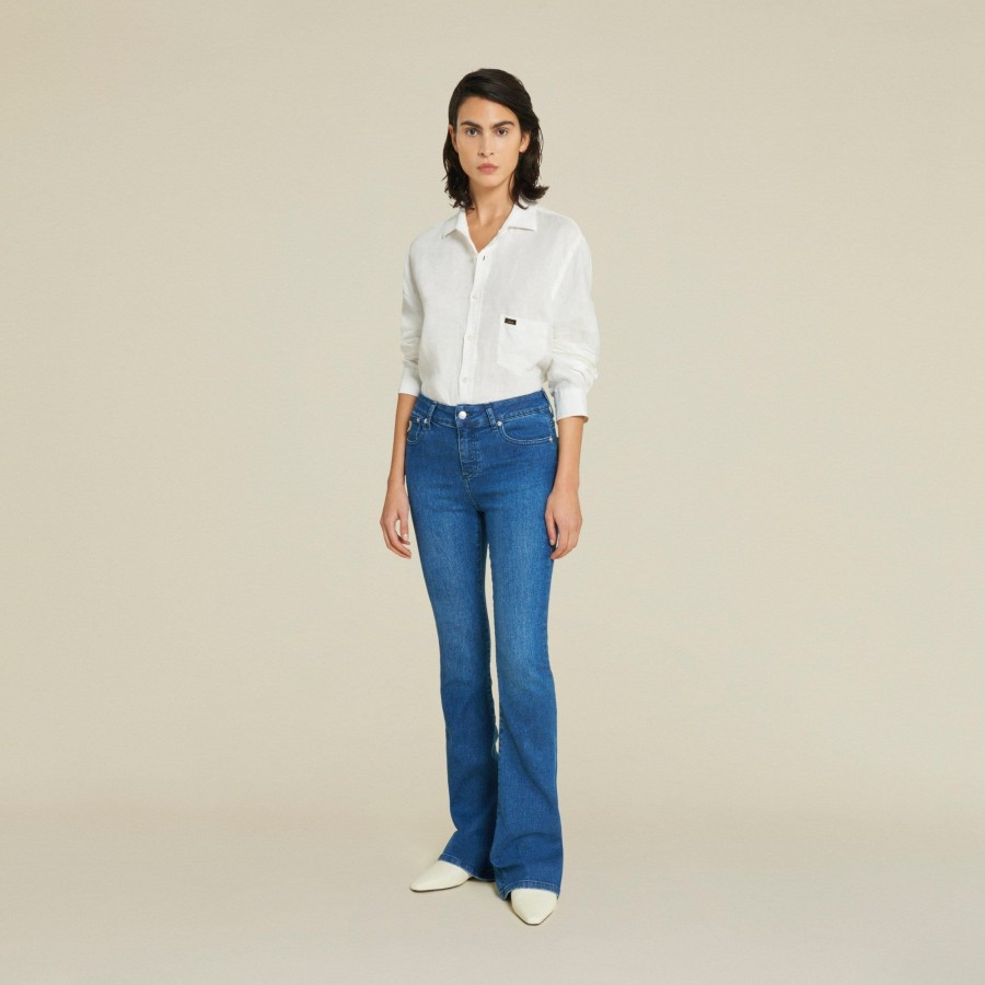 Jeans | LOIS Raval 16 Hypersoft Barna - High Rise Flare Dark Blue