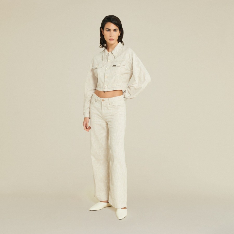 Jackets | LOIS Torero Elle Crude Linen - Cropped Jacket Ecru