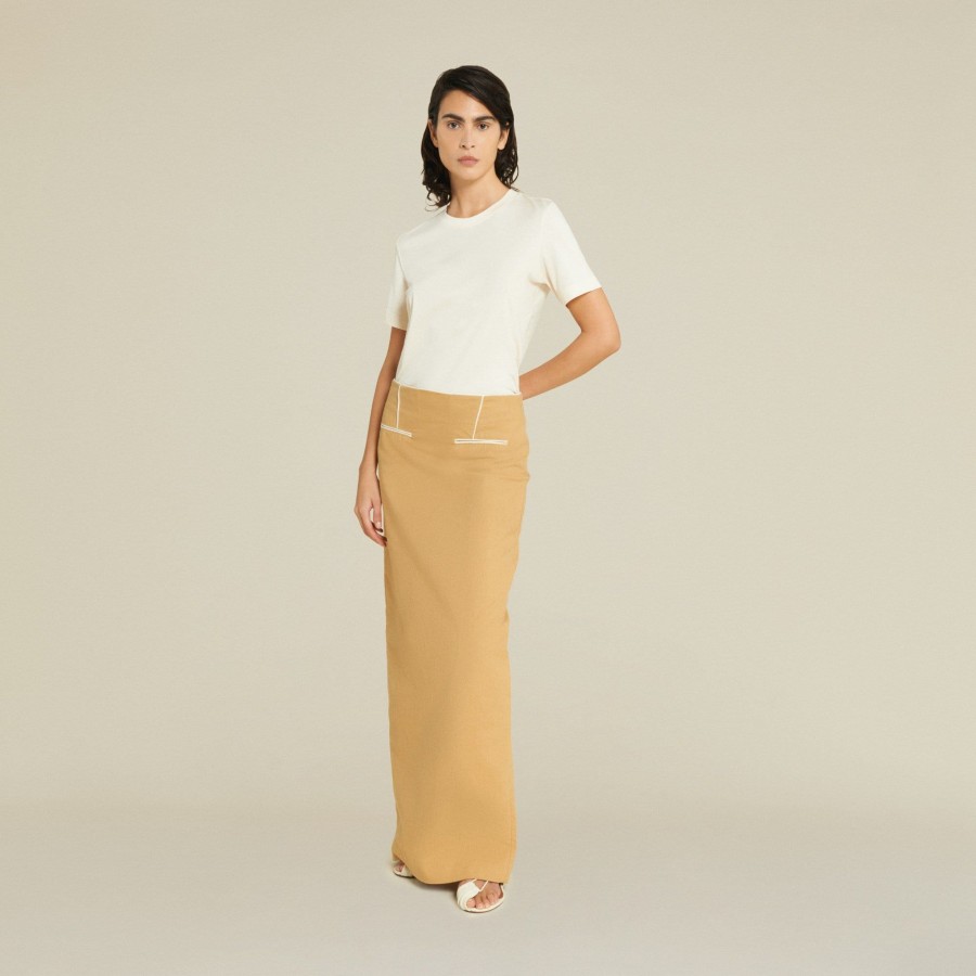 Skirts | LOIS Skarlett Piping Skirt - Long Skirt Brown