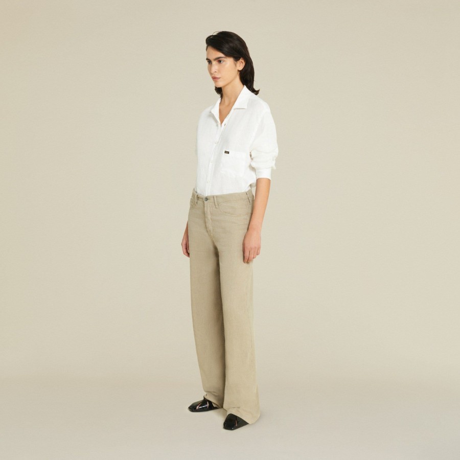 Trousers | LOIS Skater Loose-Z Linen Colour - Low Rise Wide Leg