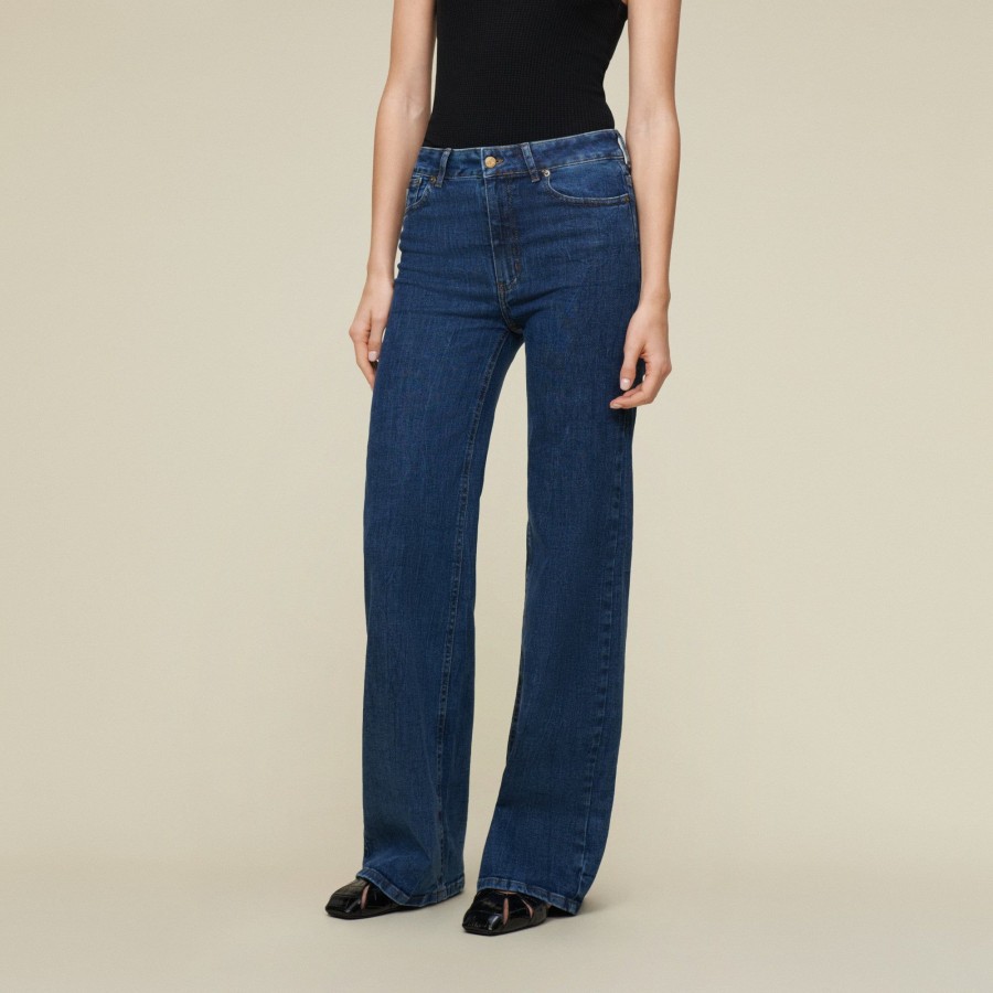 Jeans | LOIS Palazzo Marco Veins - Mid Rise Wide Leg Medium Blue