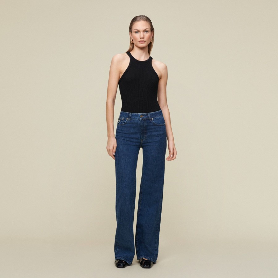 Jeans | LOIS Palazzo Marco Veins - Mid Rise Wide Leg Medium Blue