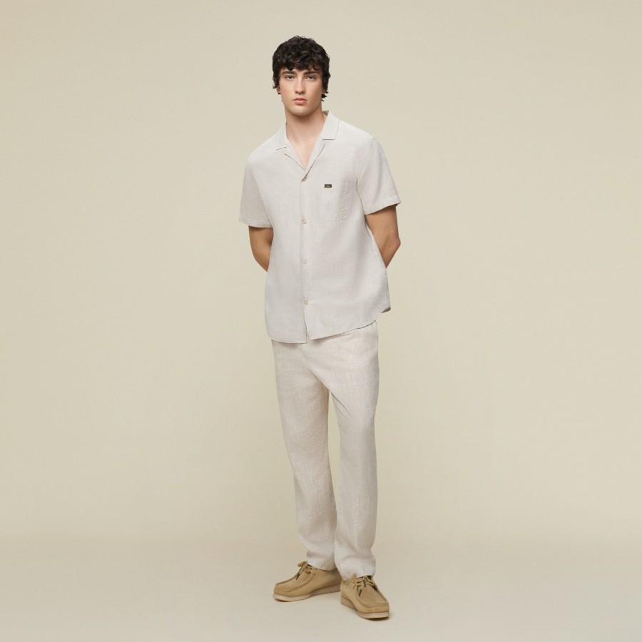 Trousers | LOIS Manuel Linen Lico - Relaxed Chino Ecru