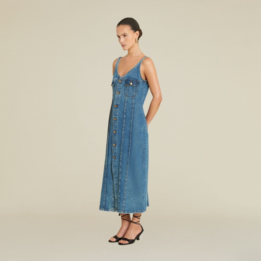 Dresses | LOIS Kenya Soft Amazone Stone - Midi Dress Medium Blue